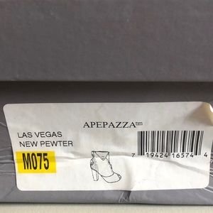 Apepazza 7.5 Las Vegas Pewter Peep Toe Booties